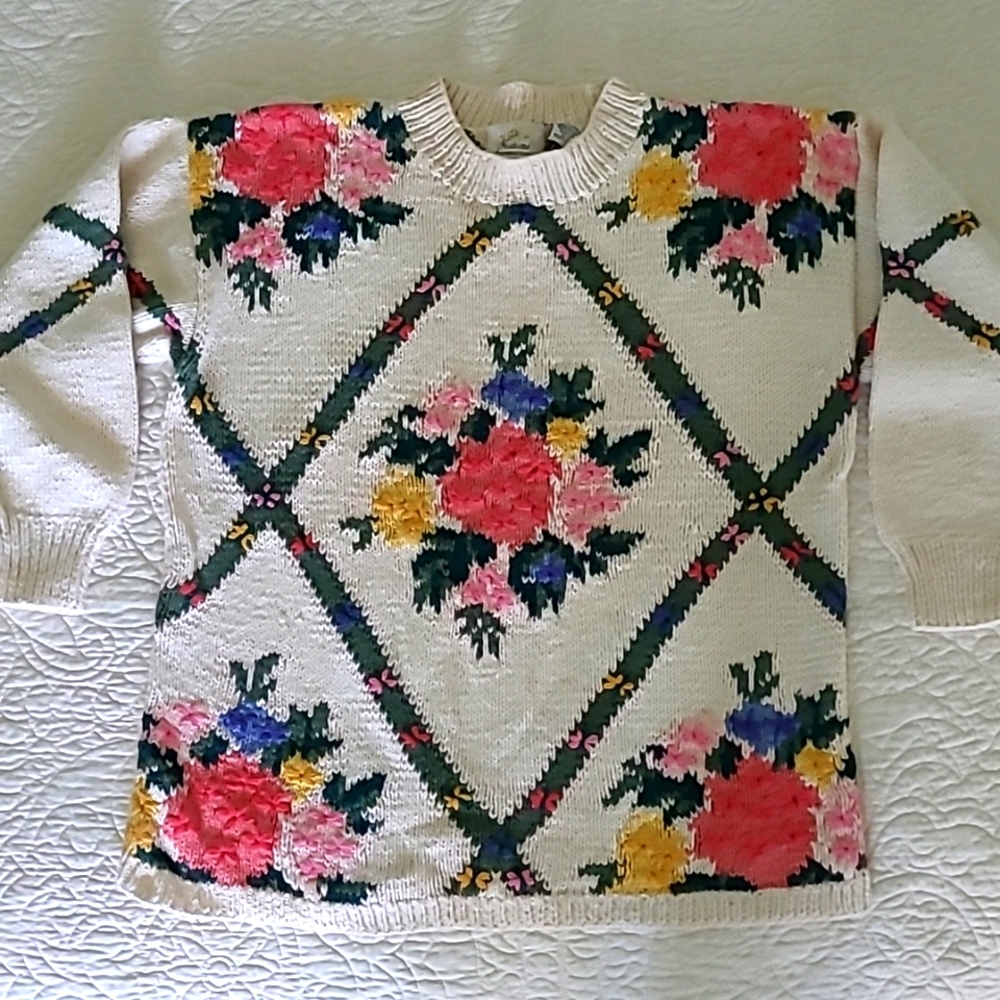 Vintage Express Floral Sweater